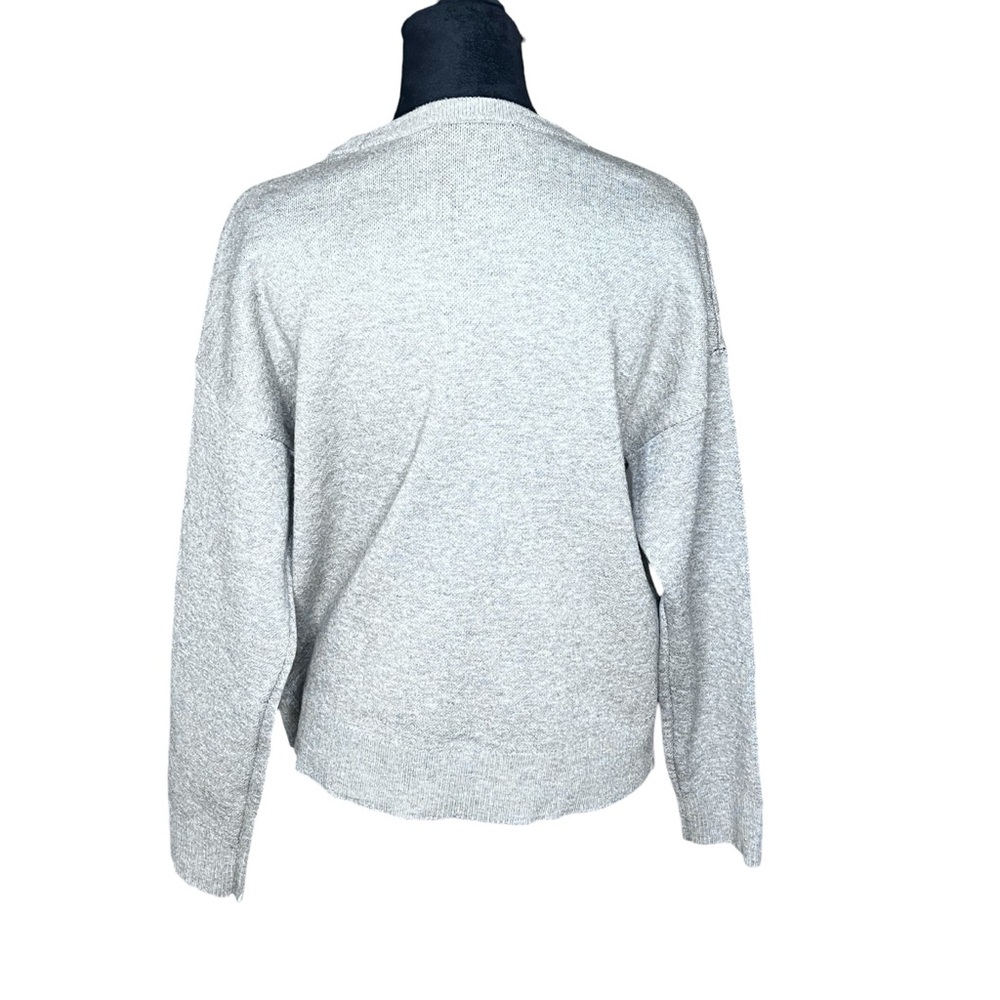 BELLDINI Cat Sweater Heather Grey Crew Neck Longsleeve Cozy Crop Sweater M - Picture 3 of 10